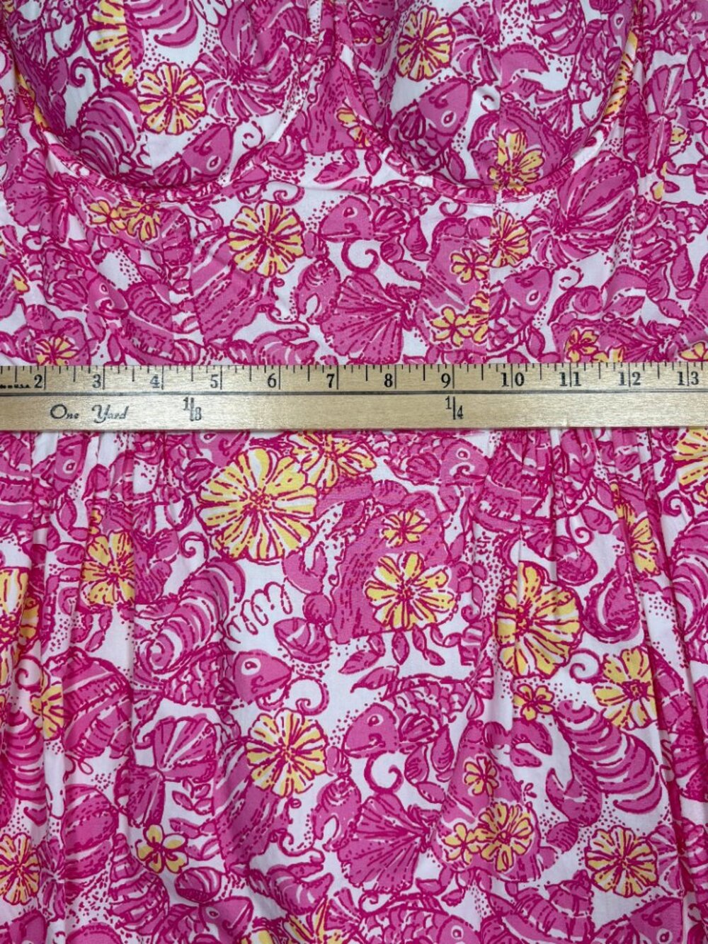 Lilly Pulitzer Georgie Dress Chum Bucket Pink Yellow Floral Grandmillennial Sz 8 - Picture 9 of 11